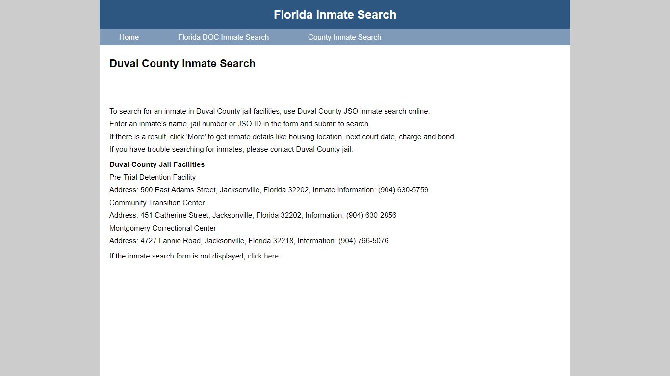 Duval County Inmate Search